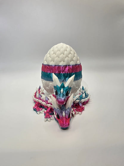 Crystal Baby Dragons – Articulated Flexi Collectible – Dual Pink - Blue with White