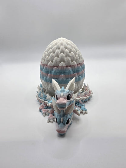 Crystal Baby Dragons – Articulated Flexi Collectible – Dual Pink/Blue, with White