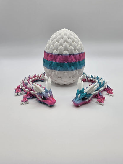 Crystal Baby Dragons – Articulated Flexi Collectible – Dual Pink - Blue with White