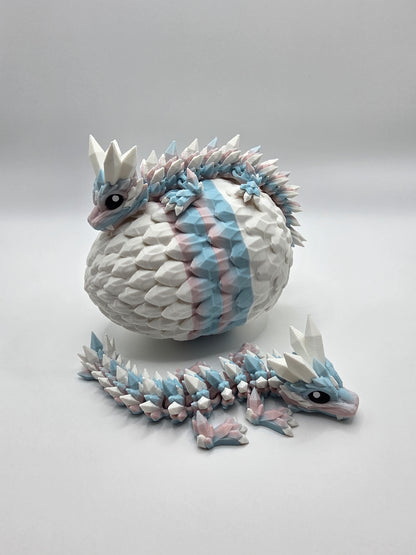 Crystal Baby Dragons – Articulated Flexi Collectible – Dual Pink/Blue, with White