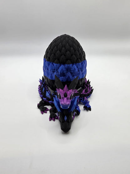 Crystal Baby Dragons – Articulated Flexi Collectible – Dual Purple and Blue with Black