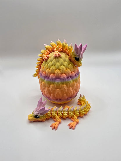 Crystal Baby Dragons With Egg - Articulated Flexi - Sunlit Pedal