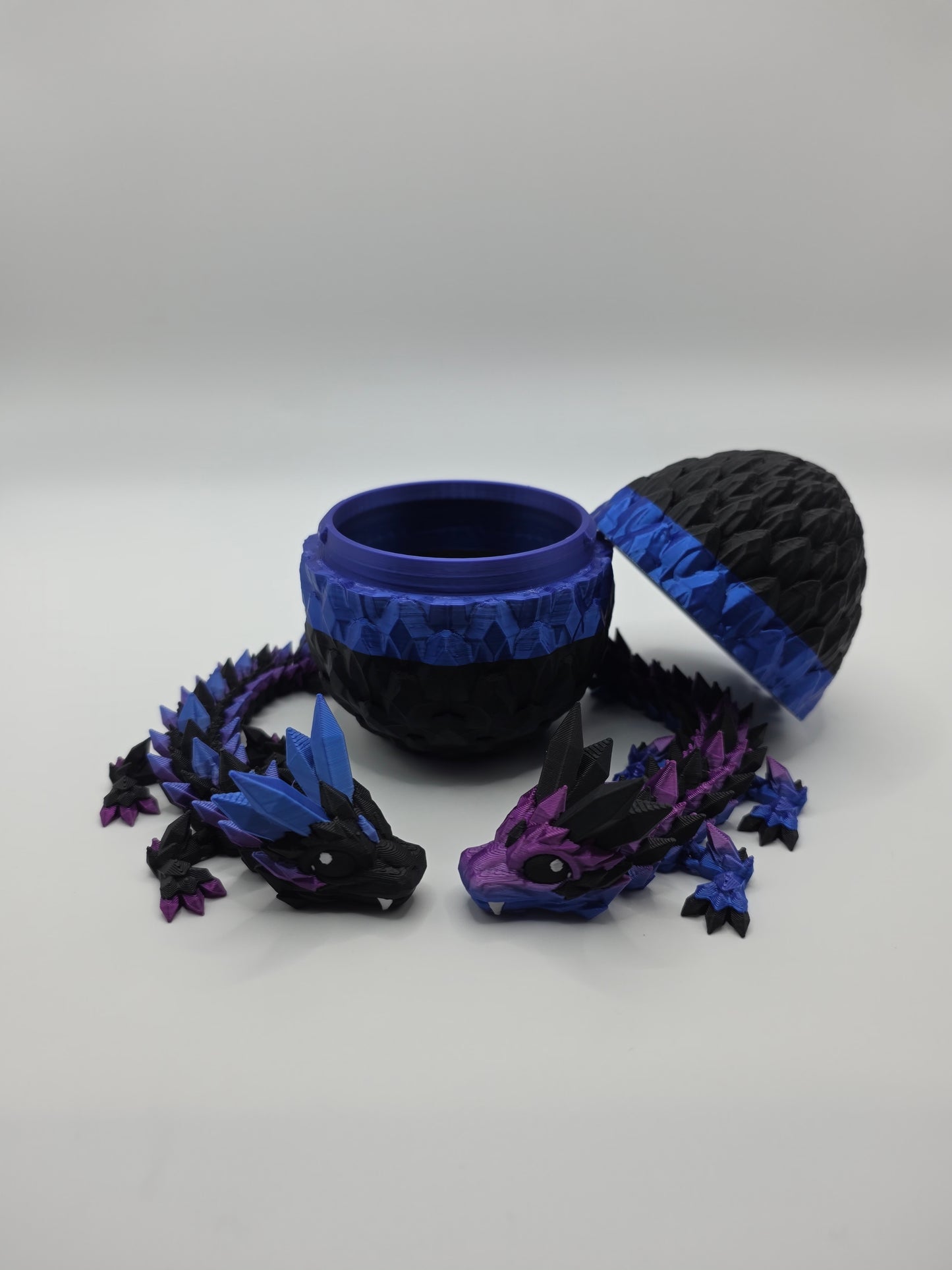 Crystal Baby Dragons – Articulated Flexi Collectible – Dual Purple and Blue with Black