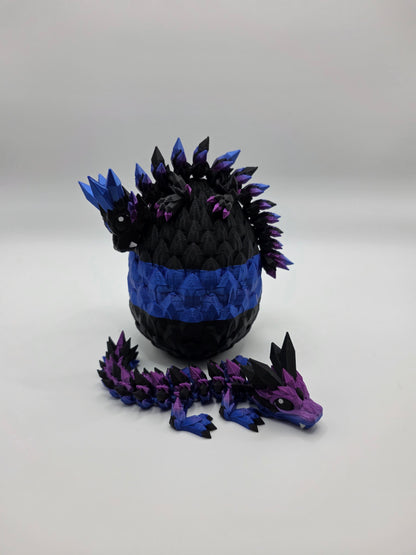 Crystal Baby Dragons – Articulated Flexi Collectible – Dual Purple and Blue with Black