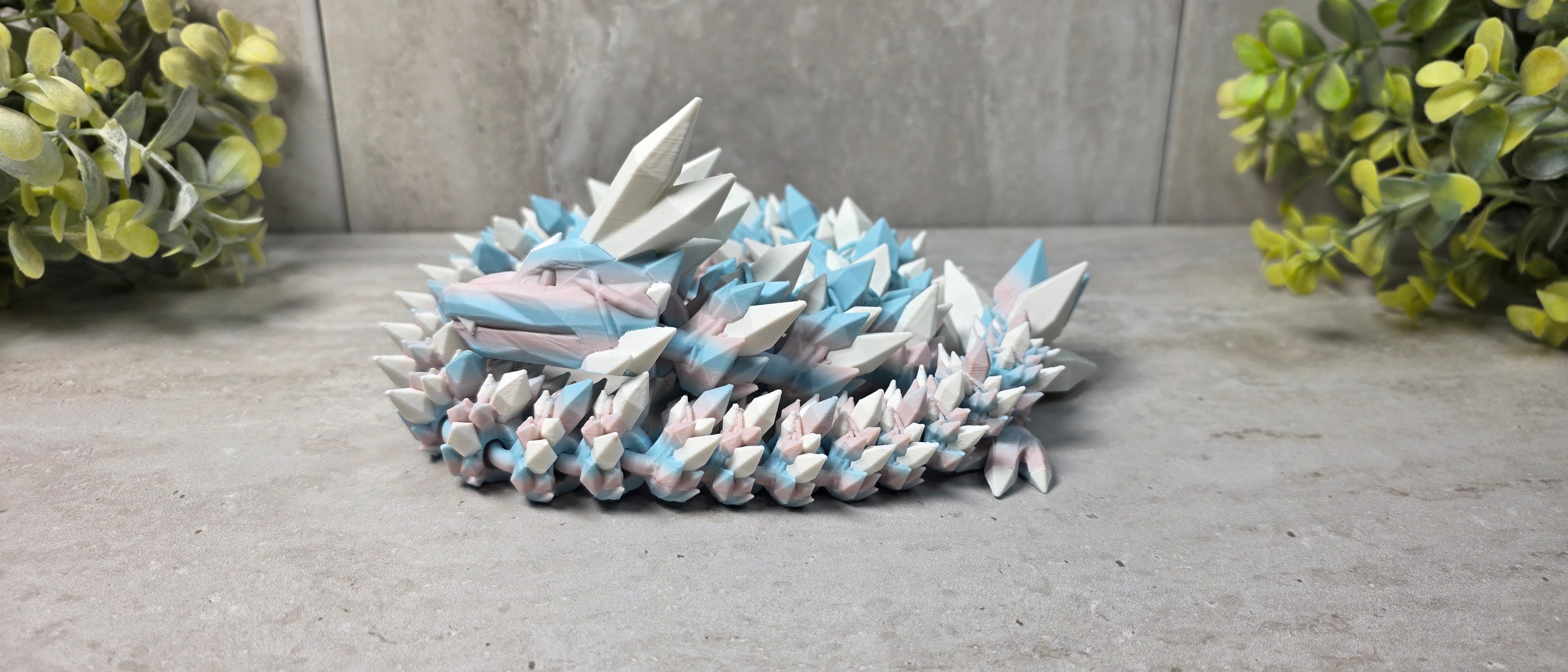 Crystal Dragon Flexi Figure - Fully Articulated 3D Print Multi Color