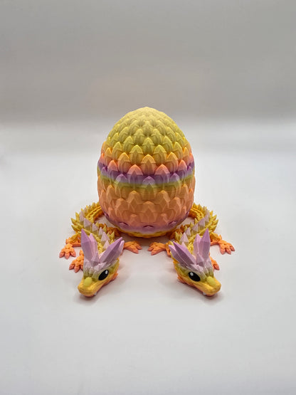 Crystal Baby Dragons With Egg - Articulated Flexi - Sunlit Pedal