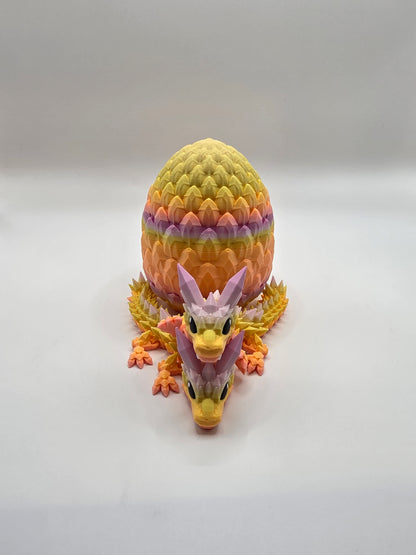 Crystal Baby Dragons With Egg - Articulated Flexi - Sunlit Pedal