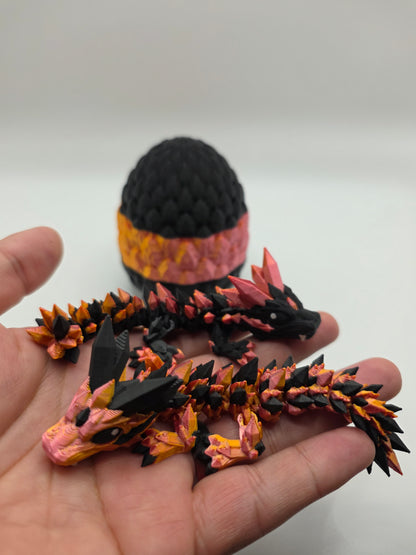 Crystal Baby Dragons – Articulated Flexi Collectible – Rose Gold and Black