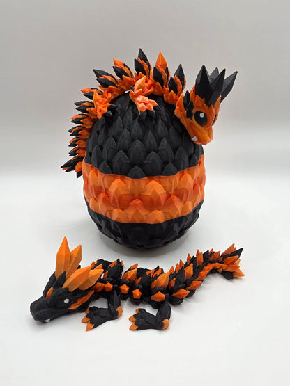 Crystal Baby Dragons – Articulated Flexi Collectible – Orange with Black