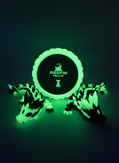 Crystal Baby Dragons – Articulated Flexi Collectible – Glow Green with Black